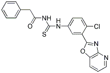 N-{[(4-CHLORO-3-[1,3]OXAZOLO[4,5-B]PYRIDIN-2-YLPHENYL)AMINO]CARBONOTHIOYL}-2-PHENYLACETAMIDE Struktur