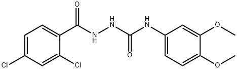 2-(2,4-DICHLOROBENZOYL)-N-(3,4-DIMETHOXYPHENYL)-1-HYDRAZINECARBOXAMIDE Struktur