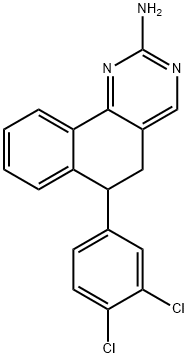 6-(3,4-DICHLOROPHENYL)-5,6-DIHYDROBENZO[H]QUINAZOLIN-2-AMINE Struktur