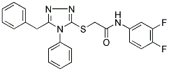 2-[(5-BENZYL-4-PHENYL-4H-1,2,4-TRIAZOL-3-YL)SULFANYL]-N-(3,4-DIFLUOROPHENYL)ACETAMIDE Struktur