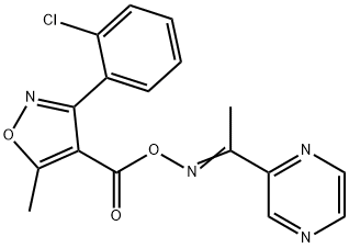 2-[(([3-(2-CHLOROPHENYL)-5-METHYL-4-ISOXAZOLYL]CARBONYL)OXY)ETHANIMIDOYL]PYRAZINE Struktur