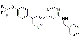 BENZYL-(2-METHYL-6-[5-(4-TRIFLUOROMETHOXY-PHENYL)-PYRIDIN-3-YL]-PYRIMIDIN-4-YL)-AMINE Struktur