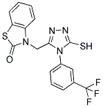 3-((5-MERCAPTO-4-[3-(TRIFLUOROMETHYL)PHENYL]-4H-1,2,4-TRIAZOL-3-YL)METHYL)-1,3-BENZOTHIAZOL-2(3H)-ONE Struktur