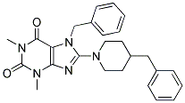 7-BENZYL-8-(4-BENZYLPIPERIDIN-1-YL)-1,3-DIMETHYL-1H-PURINE-2,6(3H,7H)-DIONE Struktur