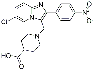 1-[6-CHLORO-2-(4-NITRO-PHENYL)-IMIDAZO[1,2-A]PYRIDIN-3-YLMETHYL]-PIPERIDINE-4-CARBOXYLIC ACID Struktur