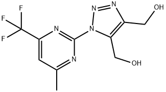 (5-(HYDROXYMETHYL)-1-[4-METHYL-6-(TRIFLUOROMETHYL)-2-PYRIMIDINYL]-1H-1,2,3-TRIAZOL-4-YL)METHANOL Struktur