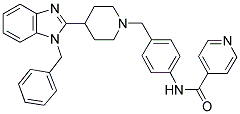 N-(4-[4-(1-BENZYL-1H-BENZOIMIDAZOL-2-YL)-PIPERIDIN-1-YLMETHYL]-PHENYL)-ISONICOTINAMIDE Struktur