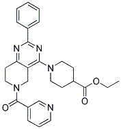 1-[2-PHENYL-6-(PYRIDINE-3-CARBONYL)-5,6,7,8-TETRAHYDRO-PYRIDO[4,3-D]PYRIMIDIN-4-YL]-PIPERIDINE-4-CARBOXYLIC ACID ETHYL ESTER Struktur