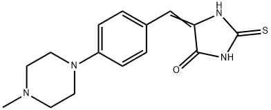 5-((E)-[4-(4-METHYLPIPERAZINO)PHENYL]METHYLIDENE)-2-THIOXOTETRAHYDRO-4H-IMIDAZOL-4-ONE Struktur