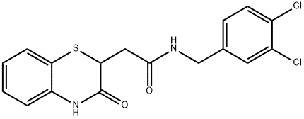 N-(3,4-DICHLOROBENZYL)-2-(3-OXO-3,4-DIHYDRO-2H-1,4-BENZOTHIAZIN-2-YL)ACETAMIDE Struktur