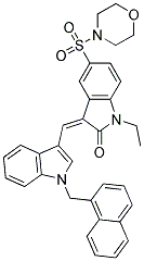 (Z)-1-ETHYL-5-(MORPHOLINOSULFONYL)-3-((1-(NAPHTHALEN-1-YLMETHYL)-1H-INDOL-3-YL)METHYLENE)INDOLIN-2-ONE Struktur