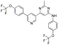 (2-METHYL-6-[5-(4-TRIFLUOROMETHOXY-PHENYL)-PYRIDIN-3-YL]-PYRIMIDIN-4-YL)-(4-TRIFLUOROMETHOXY-PHENYL)-AMINE Struktur