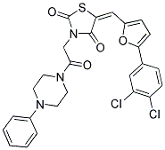 (E)-5-((5-(3,4-DICHLOROPHENYL)FURAN-2-YL)METHYLENE)-3-(2-OXO-2-(4-PHENYLPIPERAZIN-1-YL)ETHYL)THIAZOLIDINE-2,4-DIONE Struktur