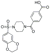 4-([4-(2,3-DIHYDRO-1,4-BENZODIOXIN-6-YLSULFONYL)PIPERAZIN-1-YL]CARBONYL)BENZOIC ACID Struktur