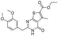 ETHYL 2-(3,4-DIMETHOXYBENZYL)-5-METHYL-4-OXO-3,4-DIHYDROTHIENO[2,3-D]PYRIMIDINE-6-CARBOXYLATE Struktur