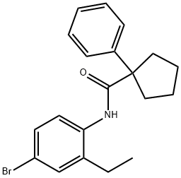 N-(4-BROMO-2-ETHYLPHENYL)(PHENYLCYCLOPENTYL)FORMAMIDE Struktur