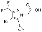 (4-BROMO-5-CYCLOPROPYL-3-DIFLUOROMETHYL-PYRAZOL-1-YL)-ACETIC ACID Struktur