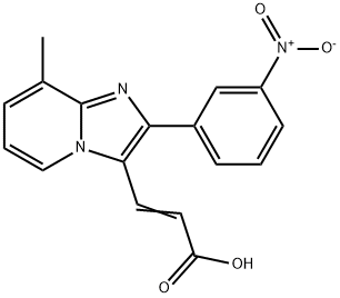 3-[8-METHYL-2-(3-NITRO-PHENYL)-IMIDAZO[1,2-A]-PYRIDIN-3-YL]-ACRYLIC ACID Struktur