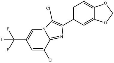 2-(1,3-BENZODIOXOL-5-YL)-3,8-DICHLORO-6-(TRIFLUOROMETHYL)IMIDAZO[1,2-A]PYRIDINE Struktur