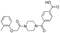 4-((4-[(2-METHYLPHENOXY)ACETYL]PIPERAZIN-1-YL)CARBONYL)BENZOIC ACID Struktur