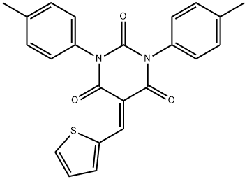 1,3-BIS(4-METHYLPHENYL)-5-(2-THIENYLMETHYLENE)-1,3-DIAZAPERHYDROINE-2,4,6-TRIONE Struktur