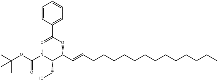 (2S,3R,4E)-3-BENZOYL-2-TERTBUTYLOXYCARBONYLAMINO-4-OCTADECEN-1,3-DIOL Struktur