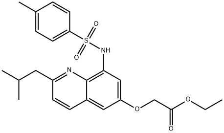 ETHYL 2-(2-ISOBUTYL-6-QUINOLYLOXY-8-P-TOLUENESULFONAMIDO)ACETATE Struktur