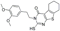 3-[2-(3,4-DIMETHOXYPHENYL)ETHYL]-2-MERCAPTO-5,6,7,8-TETRAHYDRO[1]BENZOTHIENO[2,3-D]PYRIMIDIN-4(3H)-ONE Struktur