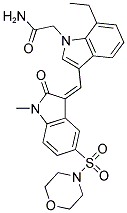 (Z)-2-(7-ETHYL-3-((1-METHYL-5-(MORPHOLINOSULFONYL)-2-OXOINDOLIN-3-YLIDENE)METHYL)-1H-INDOL-1-YL)ACETAMIDE Struktur