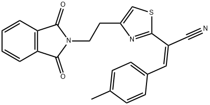 (Z)-2-(4-[2-(1,3-DIOXO-1,3-DIHYDRO-2H-ISOINDOL-2-YL)ETHYL]-1,3-THIAZOL-2-YL)-3-(4-METHYLPHENYL)-2-PROPENENITRILE Struktur