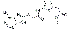 ETHYL [2-(([(6-AMINO-9H-PURIN-8-YL)THIO]ACETYL)AMINO)-1,3-THIAZOL-5-YL]ACETATE Struktur