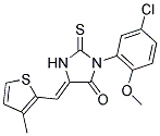 (5Z)-3-(5-CHLORO-2-METHOXYPHENYL)-5-[(3-METHYLTHIEN-2-YL)METHYLENE]-2-THIOXOIMIDAZOLIDIN-4-ONE