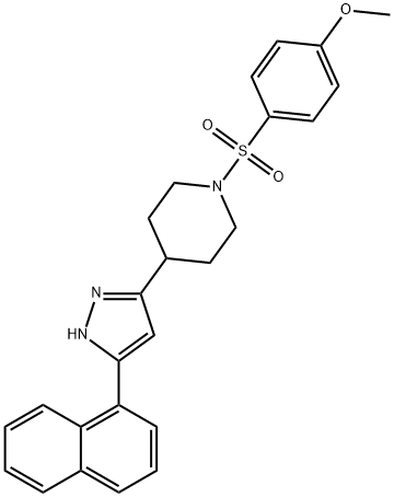 METHYL 4-((4-[5-(1-NAPHTHYL)-1H-PYRAZOL-3-YL]PIPERIDINO)SULFONYL)PHENYL ETHER Struktur