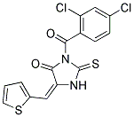 (5E)-3-(2,4-DICHLOROBENZOYL)-5-(THIEN-2-YLMETHYLENE)-2-THIOXOIMIDAZOLIDIN-4-ONE Struktur