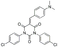 1,3-BIS(4-CHLOROPHENYL)-5-((4-(DIMETHYLAMINO)PHENYL)METHYLENE)-1,3-DIAZAPERHYDROINE-2,4,6-TRIONE Struktur