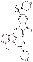 (Z)-1-ETHYL-3-((7-ETHYL-1-(2-MORPHOLINO-2-OXOETHYL)-1H-INDOL-3-YL)METHYLENE)-5-(MORPHOLINOSULFONYL)INDOLIN-2-ONE Struktur