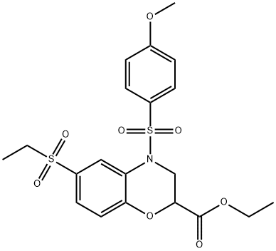 ETHYL 6-(ETHYLSULFONYL)-4-[(4-METHOXYPHENYL)SULFONYL]-3,4-DIHYDRO-2H-1,4-BENZOXAZINE-2-CARBOXYLATE Struktur