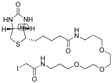 N-(13-IODOACETAMIDO-4,7,10-TRIOXATRIDECANYL)BIOTINAMIDE Struktur