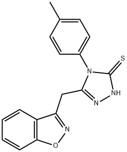 5-(1,2-BENZISOXAZOL-3-YLMETHYL)-4-(4-METHYLPHENYL)-4H-1,2,4-TRIAZOLE-3-THIOL Struktur