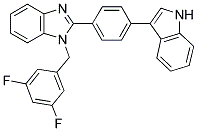 1-(3,5-DIFLUORO-BENZYL)-2-[4-(1H-INDOL-3-YL)-PHENYL]-1H-BENZOIMIDAZOLE Struktur