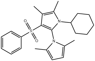 1-CYCLOHEXYL-2,3-DIMETHYL-4-BENZENE SULPHONYL-5-[1-(2,5-DIMETHYL) PYRROLO]-PYRROLE Struktur