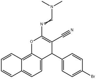 N'-[4-(4-BROMOPHENYL)-3-CYANO-4H-BENZO[H]CHROMEN-2-YL]-N,N-DIMETHYLIMINOFORMAMIDE Struktur