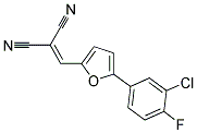 ([5-(3-CHLORO-4-FLUOROPHENYL)-2-FURYL]METHYLENE)MALONONITRILE Struktur