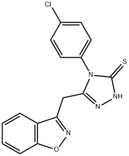 5-(1,2-BENZISOXAZOL-3-YLMETHYL)-4-(4-CHLOROPHENYL)-4H-1,2,4-TRIAZOLE-3-THIOL Struktur