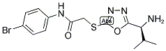 2-[5-(1-AMINO-2-METHYL-PROPYL)-[1,3,4]OXADIAZOL-2-YLSULFANYL]-N-(4-BROMO-PHENYL)-ACETAMIDE Struktur