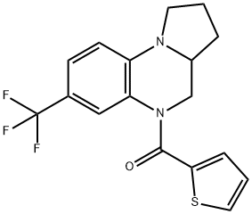 2-THIENYL[7-(TRIFLUOROMETHYL)-2,3,3A,4-TETRAHYDROPYRROLO[1,2-A]QUINOXALIN-5(1H)-YL]METHANONE Struktur