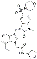 (Z)-N-CYCLOPENTYL-2-(7-ETHYL-3-((1-METHYL-5-(MORPHOLINOSULFONYL)-2-OXOINDOLIN-3-YLIDENE)METHYL)-1H-INDOL-1-YL)ACETAMIDE Struktur