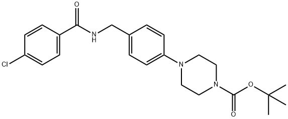 TERT-BUTYL 4-(4-([(4-CHLOROBENZOYL)AMINO]METHYL)PHENYL)TETRAHYDRO-1(2H)-PYRAZINECARBOXYLATE Struktur