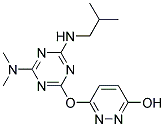 6-{[4-(DIMETHYLAMINO)-6-(ISOBUTYLAMINO)-1,3,5-TRIAZIN-2-YL]OXY}PYRIDAZIN-3-OL Struktur