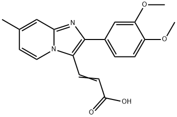 3-[2-(3,4-DIMETHOXY-PHENYL)-7-METHYL-IMIDAZO-[1,2-A]PYRIDIN-3-YL]-ACRYLIC ACID Struktur